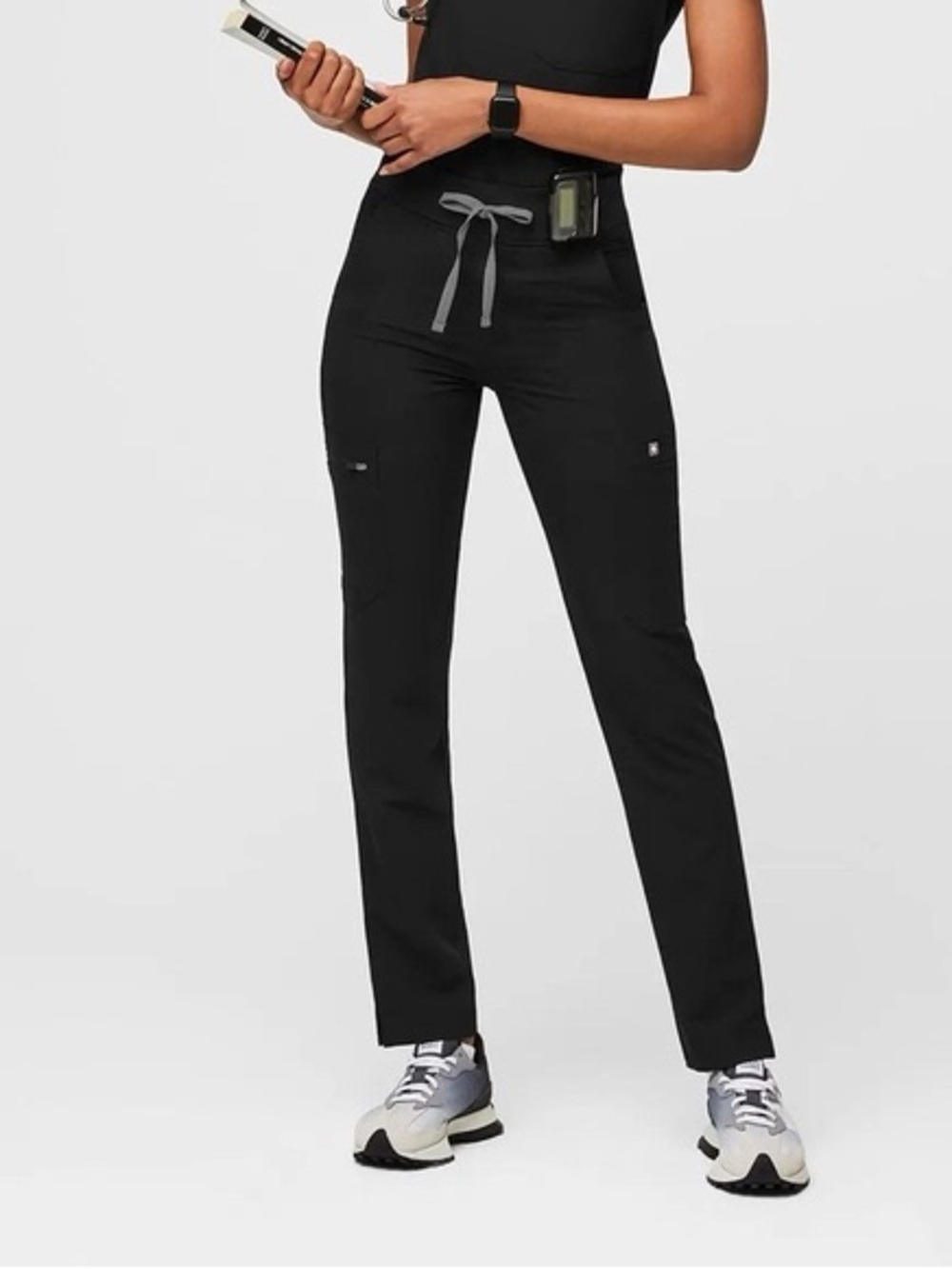 Figs Yola Black Drawstring Scrub Pants